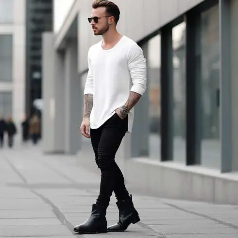 black jeans with black boots