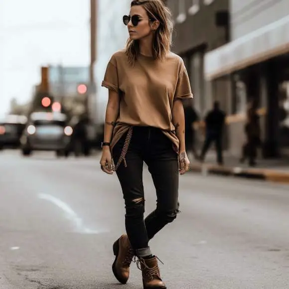 Best Outfit Ideas For Styling Black Jeans and Brown Boots for Women
