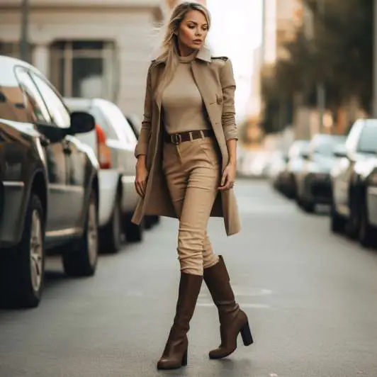 Knee-High and Over-the-Knee Boots With Khaki Pants