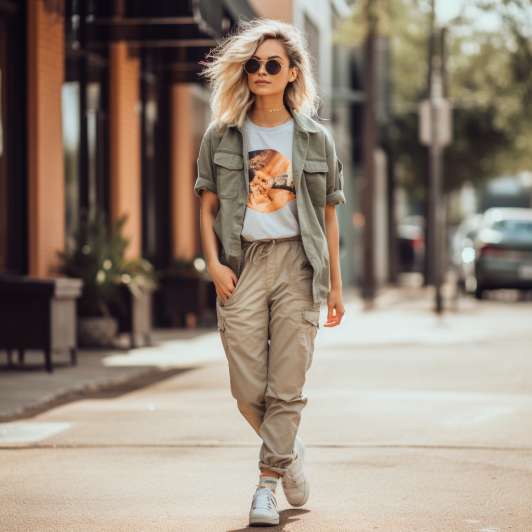 what to wear with khaki pants female