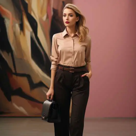 Fashionably Versatile: Brown Shirt Black Pants Outfit Ideas for Women