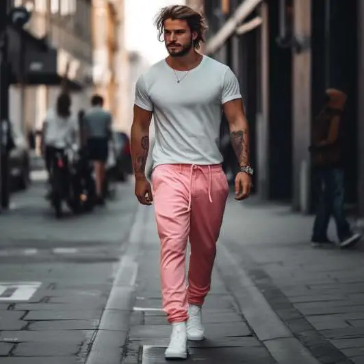 White T-shirt with Pink Pants