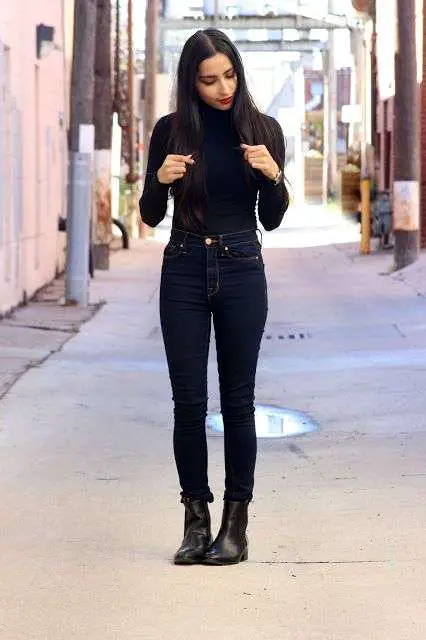 Turtleneck Sweater With Black Jeans