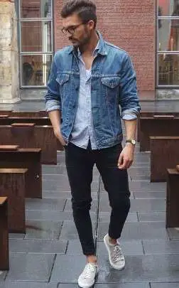 Denim Jacket and Dress Shirt with office jeans for men