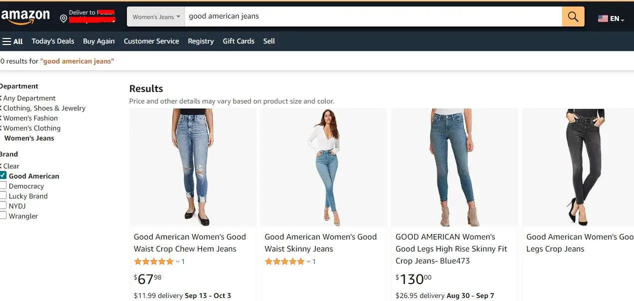 Buy Good American Jeans from Amazon