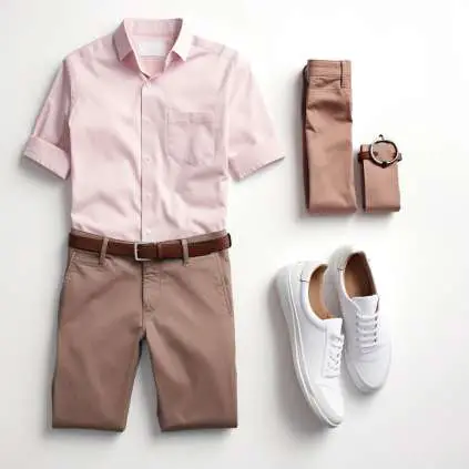 How to Wear Brown Pants with Pink Shirt