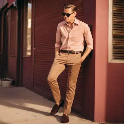 Wear Brown Pants with a Pink Shirt