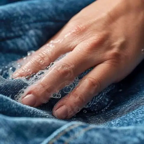 hand washing Coated Jeans